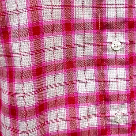 Odlo Pink Plaid Button Down Rugged Top Blouse Shirt Designed for Layering Size S - Picture 8 of 13